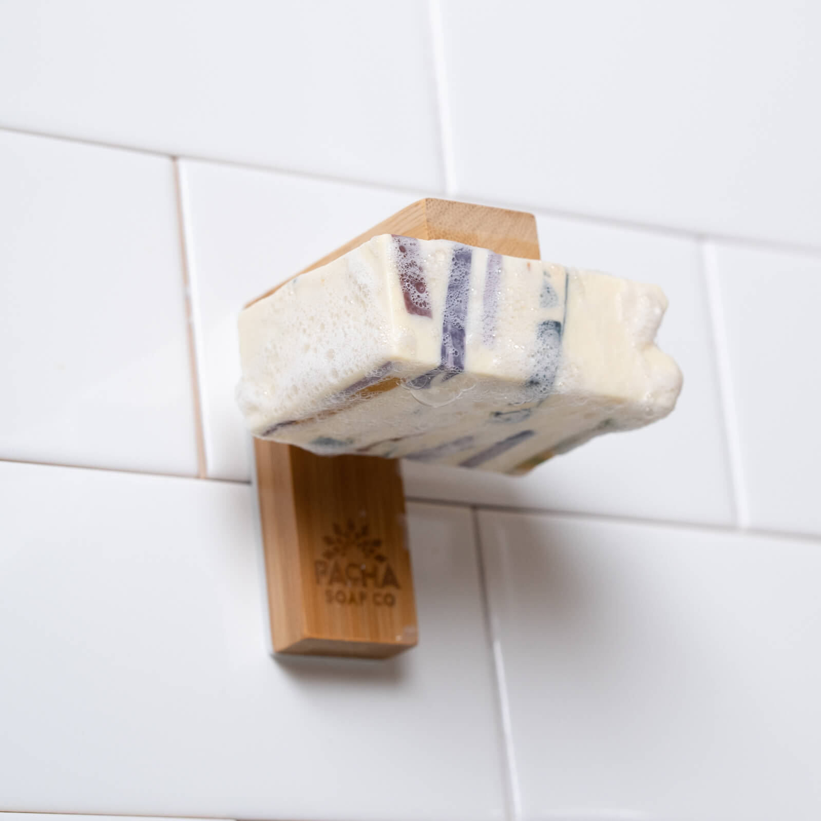 Wooden Soap Holder, Self-adhesive Magnetic Wood Bar Soap Dish