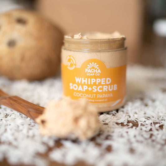 Image of Coconut Papaya Whipped Soap + Scrub